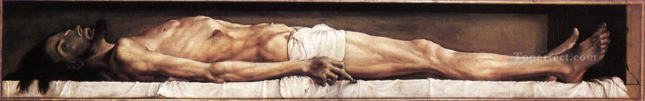 The Body of the Dead Christ in the Tomb religious Hans Holbein the Younger nude Oil Paintings